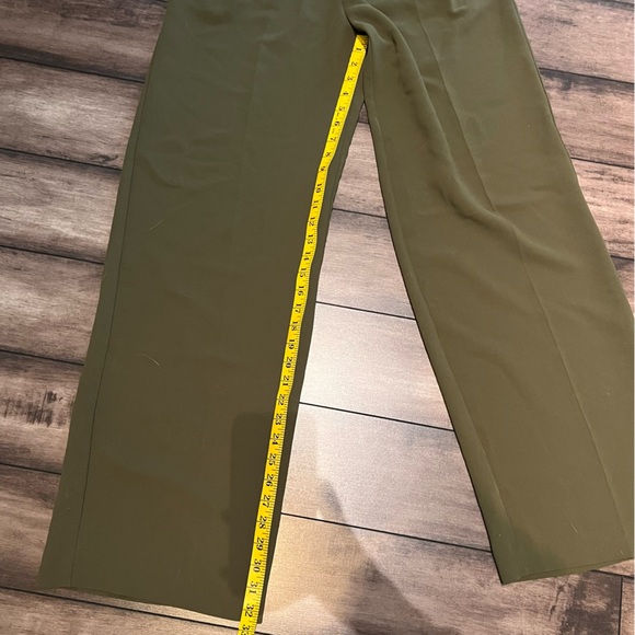 ARITZIA Wilfred Olive Green High-Waisted Wide Leg Belted Pants - Picture 12 of 14